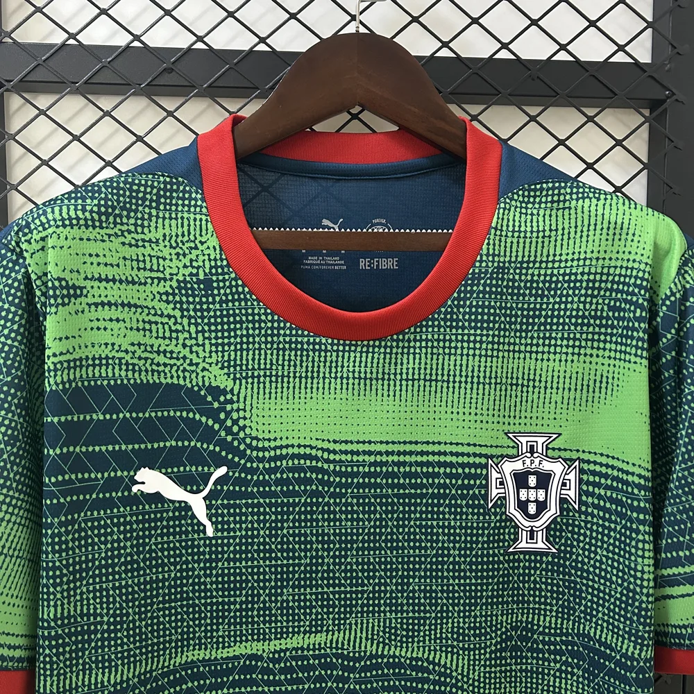 2025 Portugal Camiseta de Entrenamiento Verde AAA Grado Fan