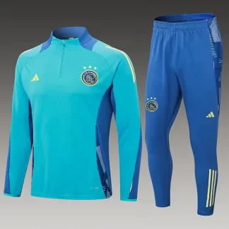2024/2025 Conjunto de Entrenamiento Semi-Cuello Ajax Azul Celeste Camiseta de Fútbol Calidad Tailandesa