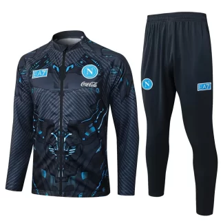 2025/2026 Napoli Chándal de entrenamiento con cremallera completa gris oscuro estampado Set 1:1 Calidad tailandesa