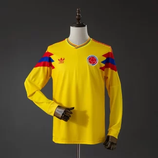 Camiseta Local Retro Manga Larga 1990 Colombia AAA calidad fan
