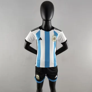 2022 Copa Mundial de la FIFA Argentina Selección Nacional Camiseta Local Talla Infantil