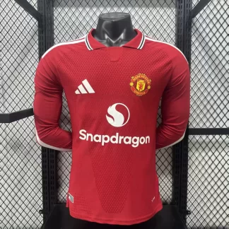 2026/2027 Manga Larga Versión Jugador Manchester United Local Camiseta de Fútbol 1:1 Calidad Tailandesa