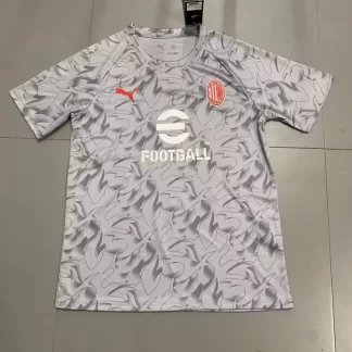 2025/2026 Camiseta de Fútbol Prepartido AC Milan Gris Calidad Thai