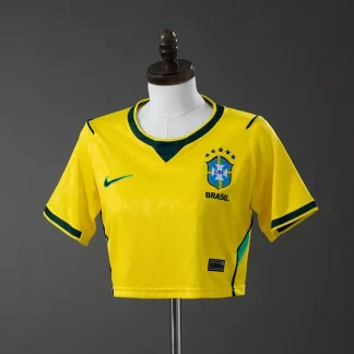 Camiseta de local de Brasil 2026 estilo crop top para mujer