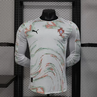 2025/2026 Versión jugador Manga larga Portugal Visitante Camiseta de fútbol Calidad tailandesa