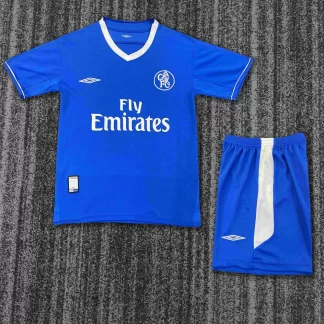 Camiseta de Fútbol Retro 2003-2005 Local Chelsea Calidad Tailandesa Talla Infantil