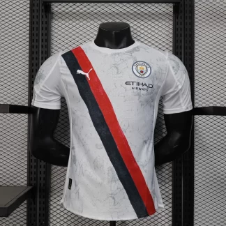 2025/2026 Versión Jugador Manchester City KidSuper Edición Conjunta Blanca Camiseta de Fútbol Calidad Tailandesa
