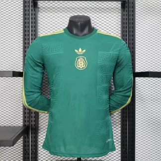 Camiseta de Fútbol Verde Versión Copa Oro Nacional de México de Manga Larga Versión Jugador 2025 AAA calidad aficionado