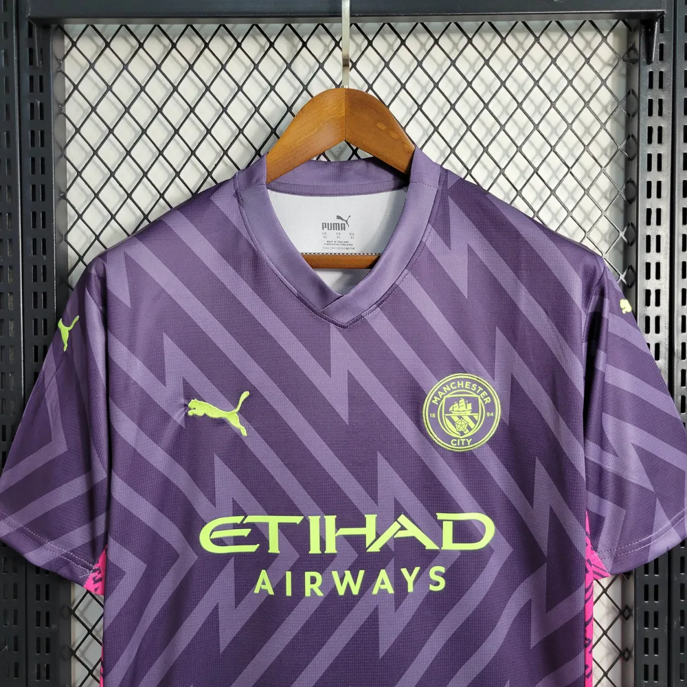 Camiseta de Fútbol Morada del Portero Manchester City 2023/2024 Calidad Tailandesa