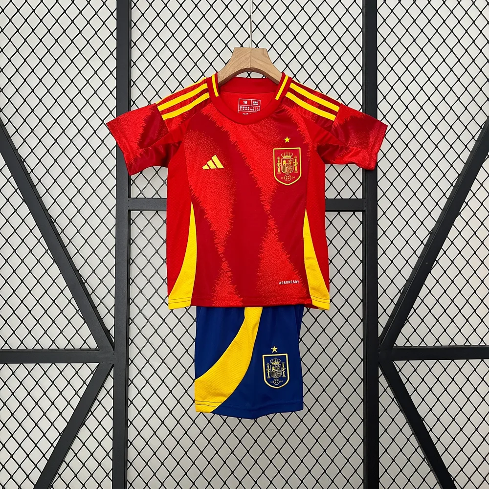 2024 España Camiseta de Fútbol Local AAA Grado Aficionado Talla Infantil