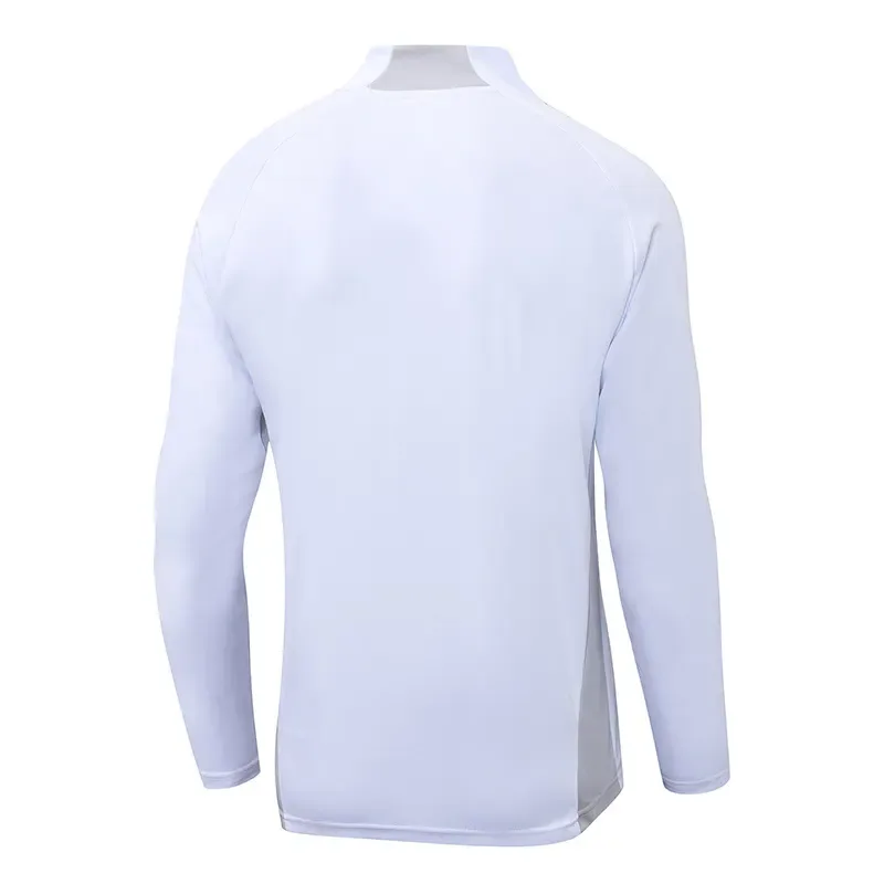 Conjunto de entrenamiento blanco gris de tiro medio Real Madrid 2025-2026 Calidad Thai