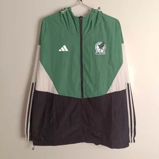Chaqueta Cortavientos Verde de Fútbol de México 2025 AAA calidad aficionado