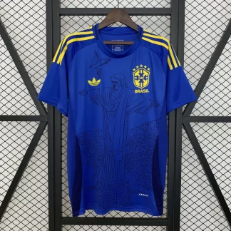2025 Camiseta de Fútbol Azul Edición Especial Jesus Brasil AAA calidad aficionado