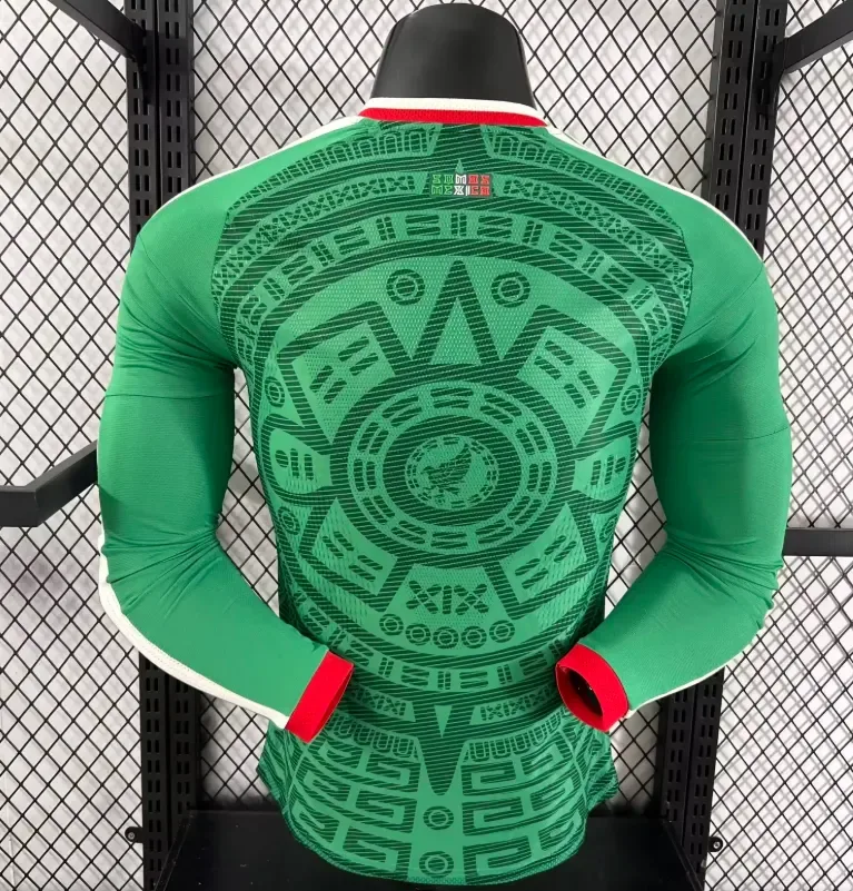 2026 Versión Jugador Manga Larga Camiseta Local México 1:1 Calidad Thai