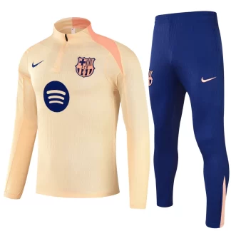 Chándal de entrenamiento con media cremallera beige de Barcelona 2025/2026 Set Camiseta