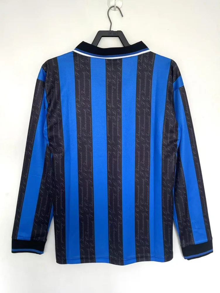 1997/1998 Retro Camiseta Local Internazionale Milan Manga Larga Calidad Tailandesa