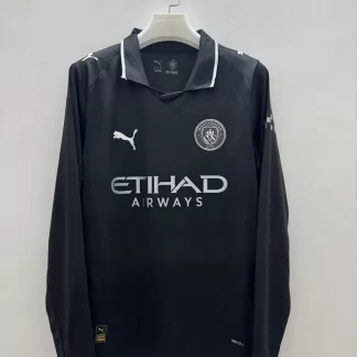 2025/2026 Manga Larga Manchester City Suplente Camiseta de Fútbol Calidad Tailandesa