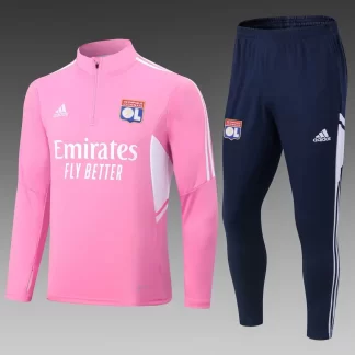 2022/2023 Lyonnais Chándal de Entrenamiento Semi-Cremallera Rosa Camiseta de Fútbol Set