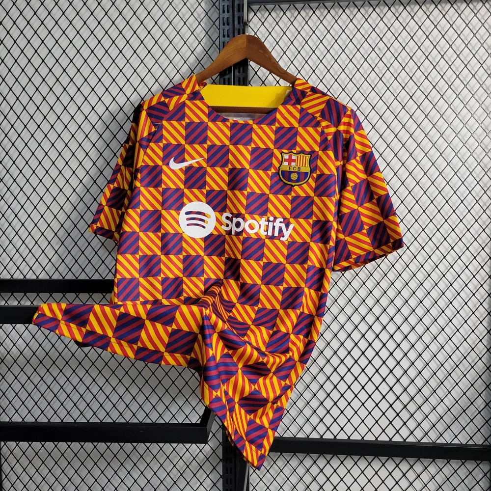 Camiseta de Entrenamiento de Barcelona 2023/2024 de Cuadros Rayados