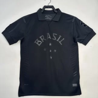 Camiseta de fútbol negra retro de Brasil 2013-2014 Calidad Tailandesa