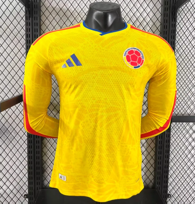 2026 Manga Larga Versión Jugador Camiseta Local Selección de Colombia 1:1 Calidad Thai