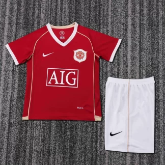 2006-2007 Retro Manchester United Camiseta Local Calidad Tailandesa Talla Infantil