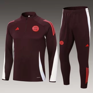 2024/2025 Bayern Múnich Conjunto de Entrenamiento de Media Cremallera Púrpura Oscuro Camiseta de Fútbol Calidad Tailandesa