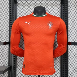 Versión Jugador Camiseta de Fútbol Local Manga Larga 2025 de Portugal AAA calidad fan
