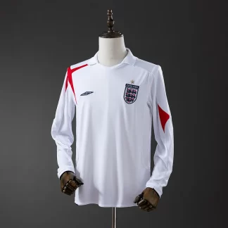 Camiseta Retro Inglaterra Local Manga Larga 2006 AAA calidad aficionado