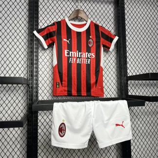 Camiseta de Fútbol 2024/2025 AC Milan Local Calidad Tailandesa Talla Infantil