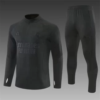 2026/2027 Real Madrid Chándal de Entrenamiento Media Cremallera Negro Camiseta de Fútbol 1:1 Calidad Tailandesa