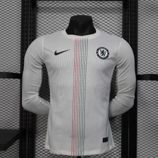 2025/2026 Manga Larga Chelsea Visitante Versión Jugador Camiseta de Fútbol Calidad Tailandesa
