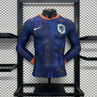 Camiseta Visitante de los Países Bajos Versión Jugador Manga Larga 2024-2025