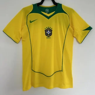 Camiseta de fútbol local retro de Brasil 2004 Calidad Tailandesa