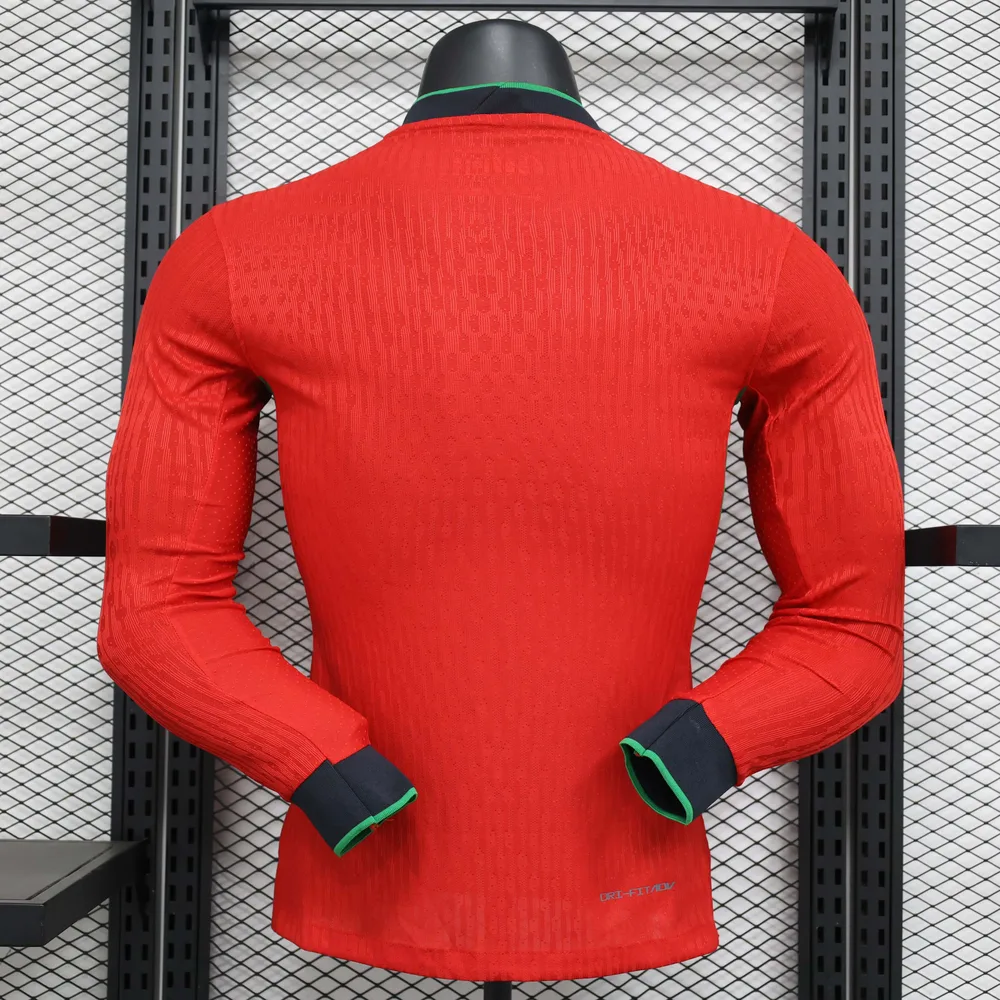 Camiseta de Fútbol Local de Manga Larga Versión Jugador Portugal 2024 Calidad Tailandesa 1:1