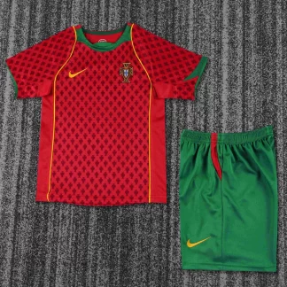 Camiseta de Fútbol Local Retro Portugal 2004 Calidad Tailandesa 1:1 Talla Infantil