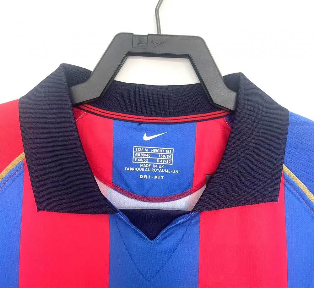 2001/2002 Camiseta de Fútbol Local Retro Barcelona Calidad Tailandesa