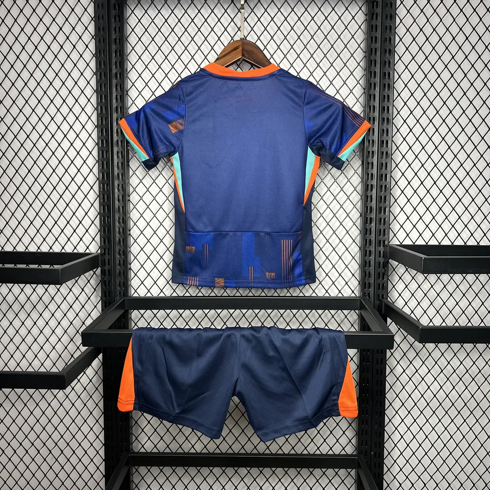 Camiseta de Fútbol Países Bajos Visitante 2024 Calidad Tailandesa Talla Infantil