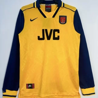 Camiseta de Fútbol Retro Visitante Arsenal Manga Larga 1996-1997 Calidad Tailandesa