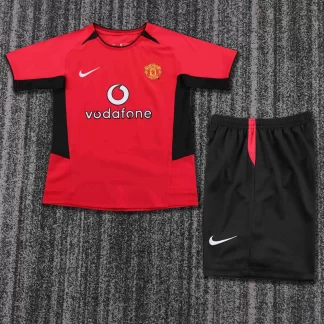 Camiseta de Fútbol Retro Local Manchester United 2002-2004 Calidad Tailandesa Talla Infantil