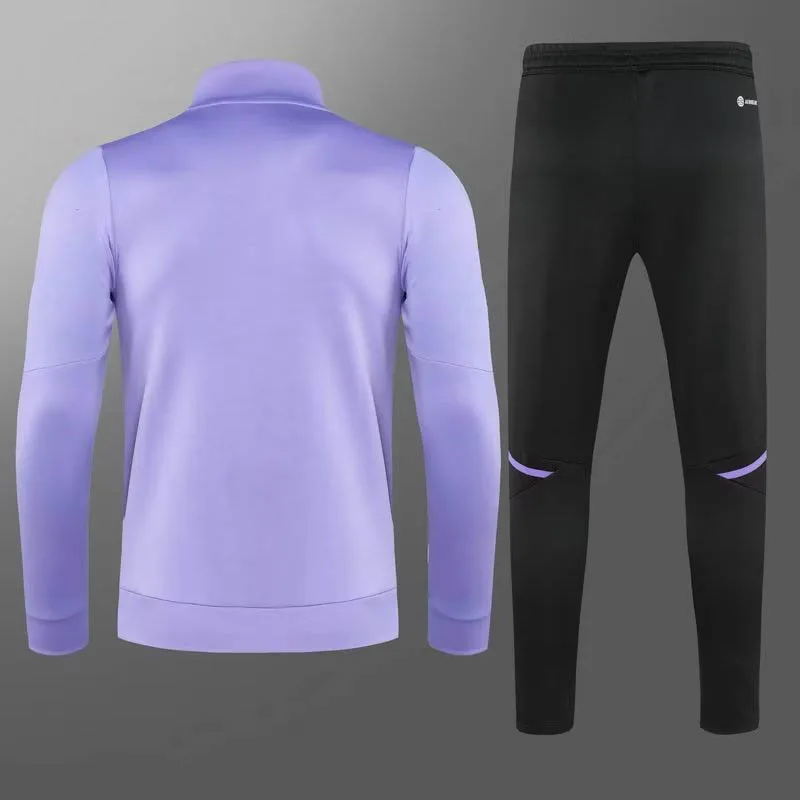 Conjunto de Camiseta de Fútbol Real Madrid Chaqueta Cremallera Larga Púrpura 2022/2023