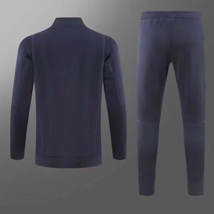 Camiseta de Fútbol Real Madrid Chaqueta Cremallera Larga Azul Marino 2023/2024 Set