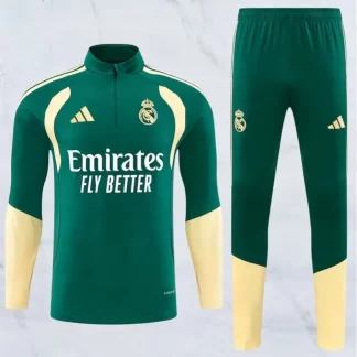 2026/2027 Real Madrid Chándal de Entrenamiento Media Cremallera Verde Camiseta de Fútbol 1:1 Calidad Tailandesa