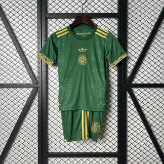 Camiseta de Fútbol Verde Edición Especial Nacional de México 2025 AAA calidad aficionado Talla Infantil