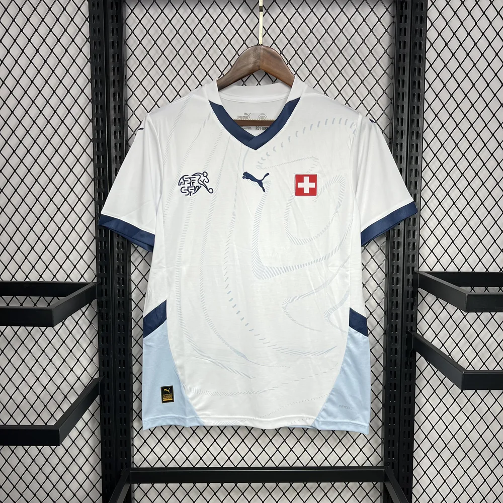 Camiseta de Fútbol Visitante de Suiza 2024-2025 Calidad Tailandesa