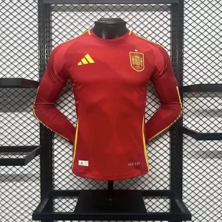 Camiseta de Fútbol España Local Manga Larga Versión Jugador 2024-2025