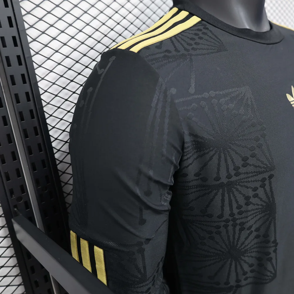 Camiseta de Fútbol Negra Edición Especial Nacional de México de Manga Larga Versión Jugador 2025 AAA calidad aficionado