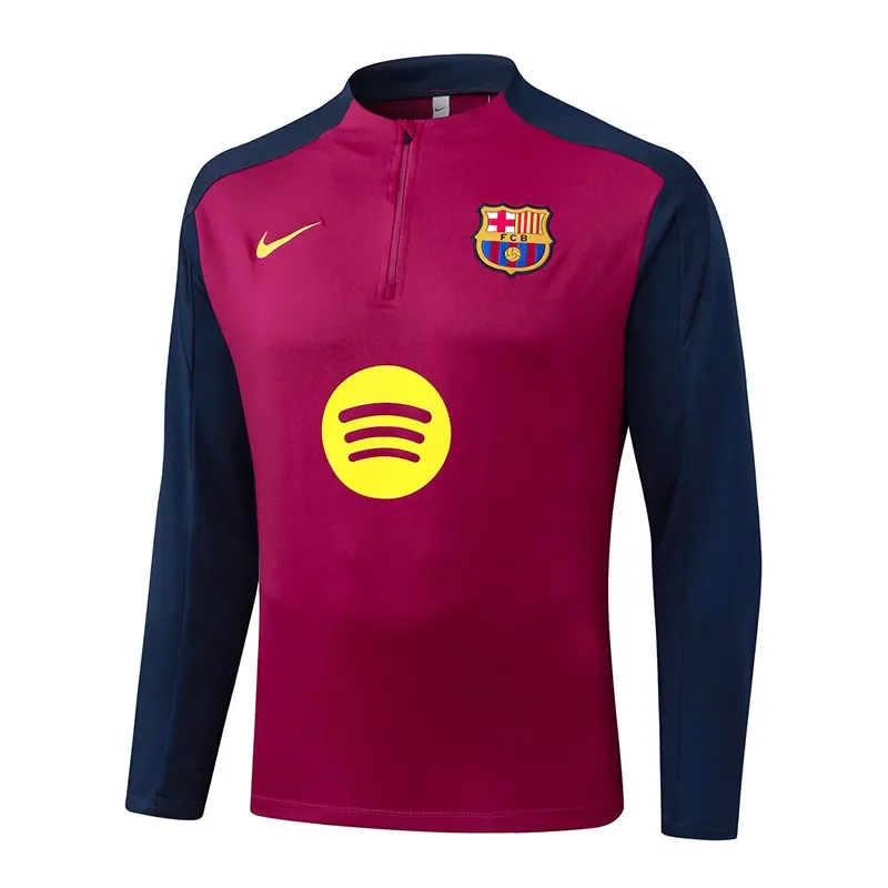2025/2026 Barcelona Media Cremallera Chándal Entrenamiento Rosa Rojo Camiseta Calidad Tailandesa Set