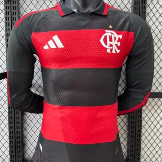 2026/2027 Manga Larga Versión Jugador Flamengo Local Camiseta 1:1 Calidad Tailandesa