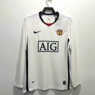 Camiseta de Fútbol Retro Manga Larga 2008/2009 Visitante Manchester United Calidad Tailandesa